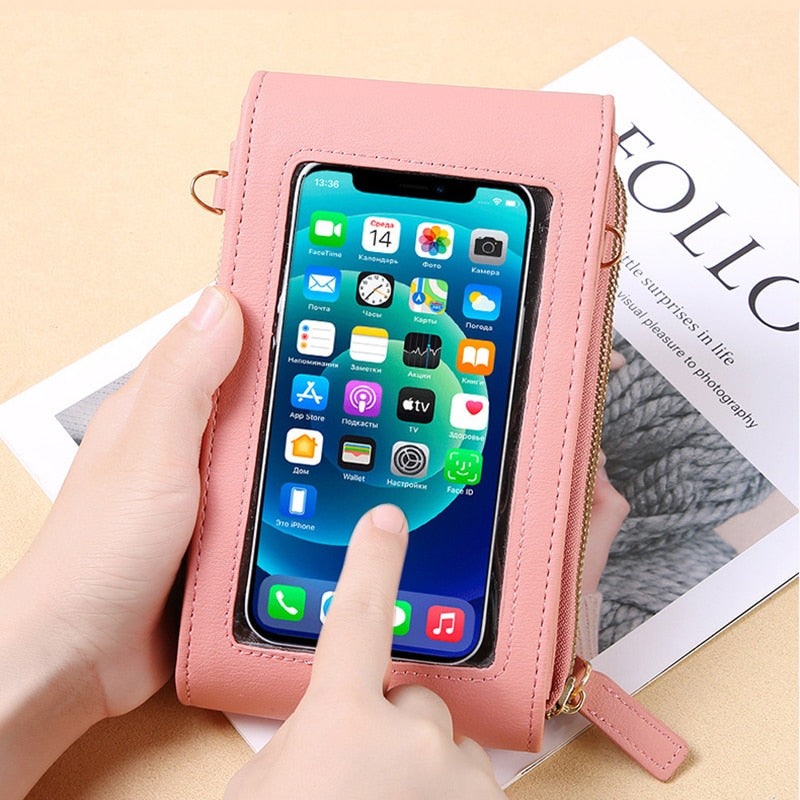 Mini PU Leather Phone Crossbody Bags for Women 2021 Summer Lady Shoulder Handbag Purse - lecapmode