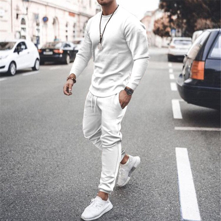 Men Clothes 2021 Summer 2 Piece Set Outfit Tracksuits Casual Sweatshirt Suits - lecapmode