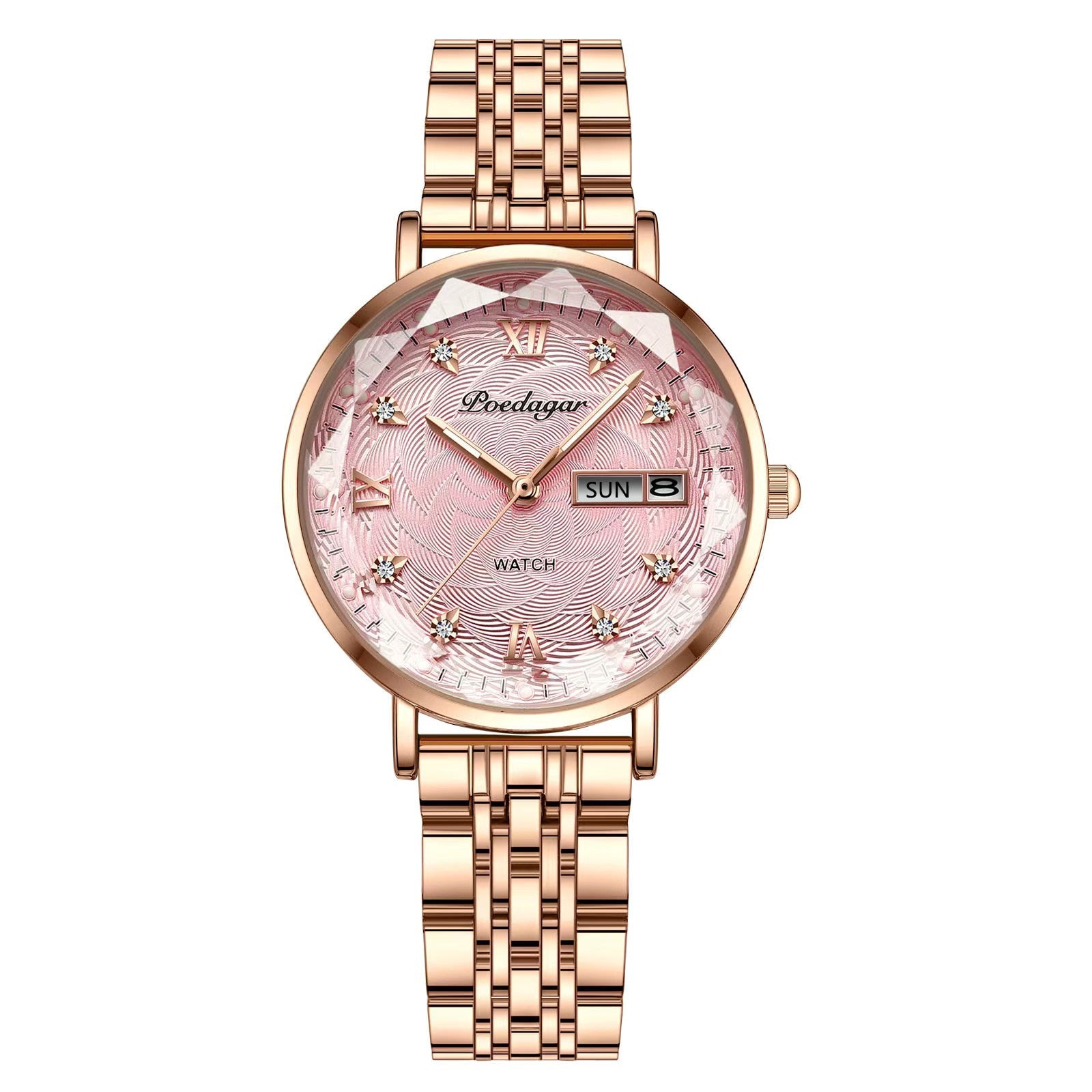 Women New Fashion Luxury Stainless Steel Wristwatch Bracelet Ladies Watch - lecapmode