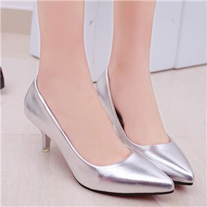 Women Shoes Elegant Heeled Party Pointed Toe Leather Thin Heels - lecapmode