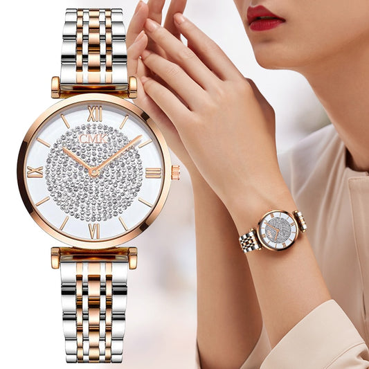 Luxury Women Watches Simple Elegant Ladies Watch Stainless Steel Metal - lecapmode