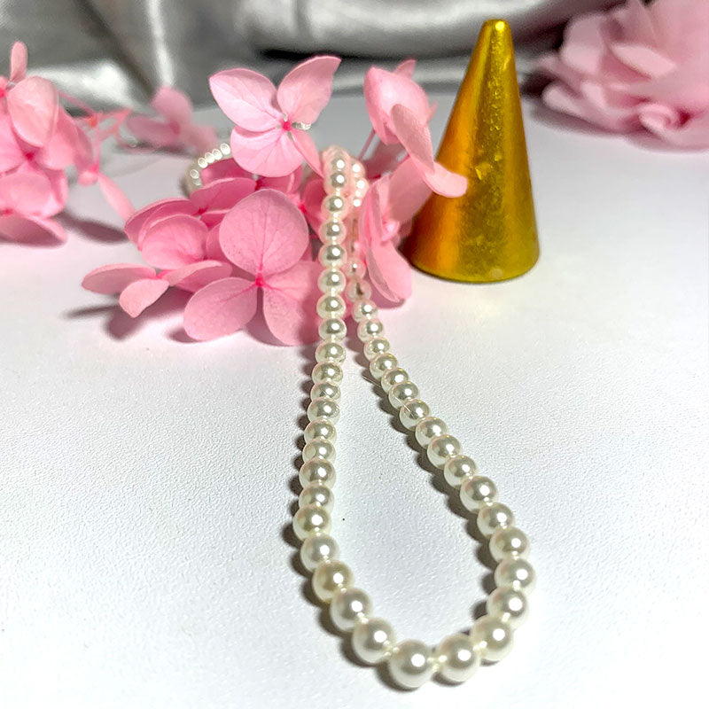 Elegant pearl necklace Size 925 Sterling Silver Tail Chain for Women - lecapmode