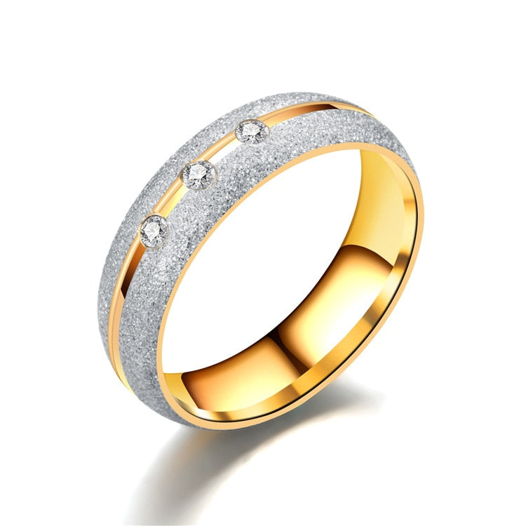 Couple Wedding Rings For Women And Men Crystal Gold Gift Engagement Jewelry - lecapmode