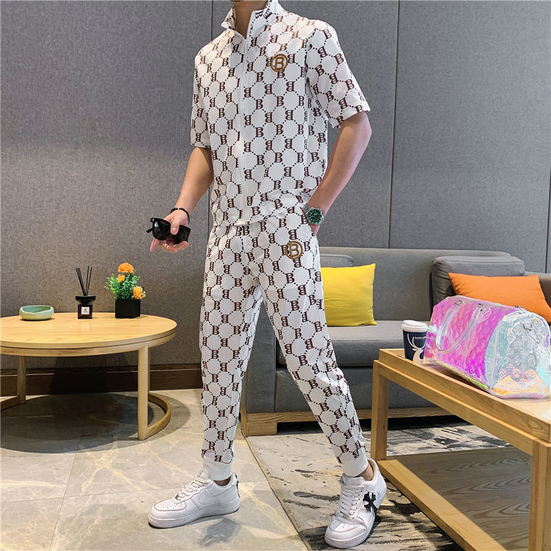 2021 summer new Outfits men Korean fashion clothes men set - lecapmode