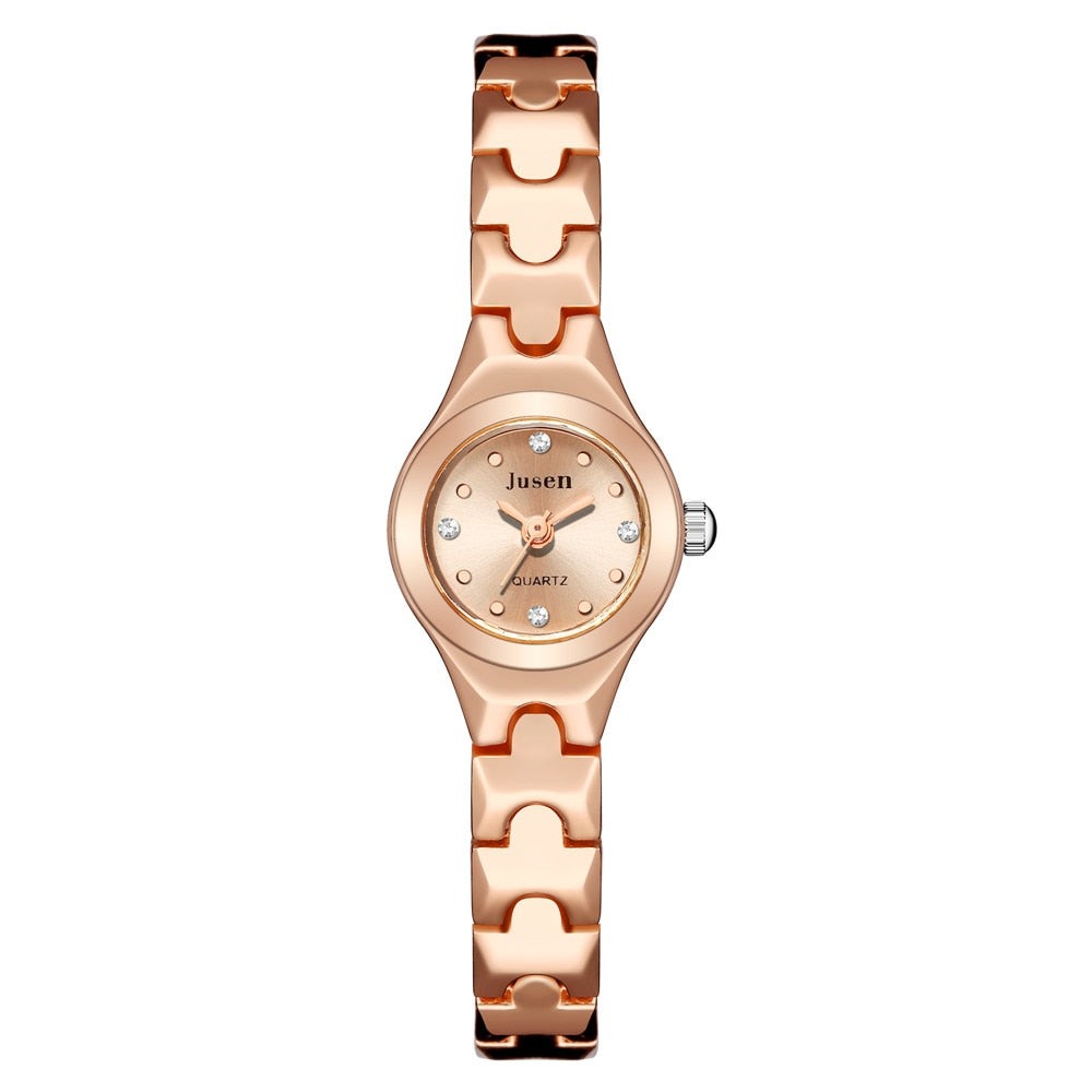 Fashion Women Watches Rose Gold Luxury Stainless Steel Ladies Wristwatches - lecapmode