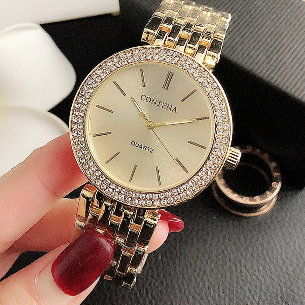 New Crystal Diamond Watch Luxury Silver Women Jewelry - lecapmode