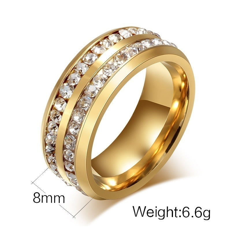 Fashion Cubic Zirconia Wedding Couple Rings Men Women Jewelry - lecapmode