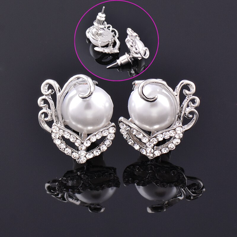 Pearl Clip On Earrings Silver Color Bride Wedding Jewelry - lecapmode