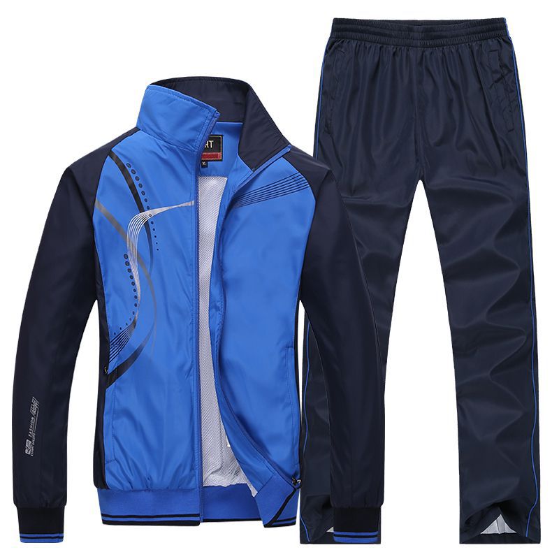 Men Sportswear New Spring Autumn Tracksuit  High Quality Sets Jacket Pant Sweat wear - lecapmode