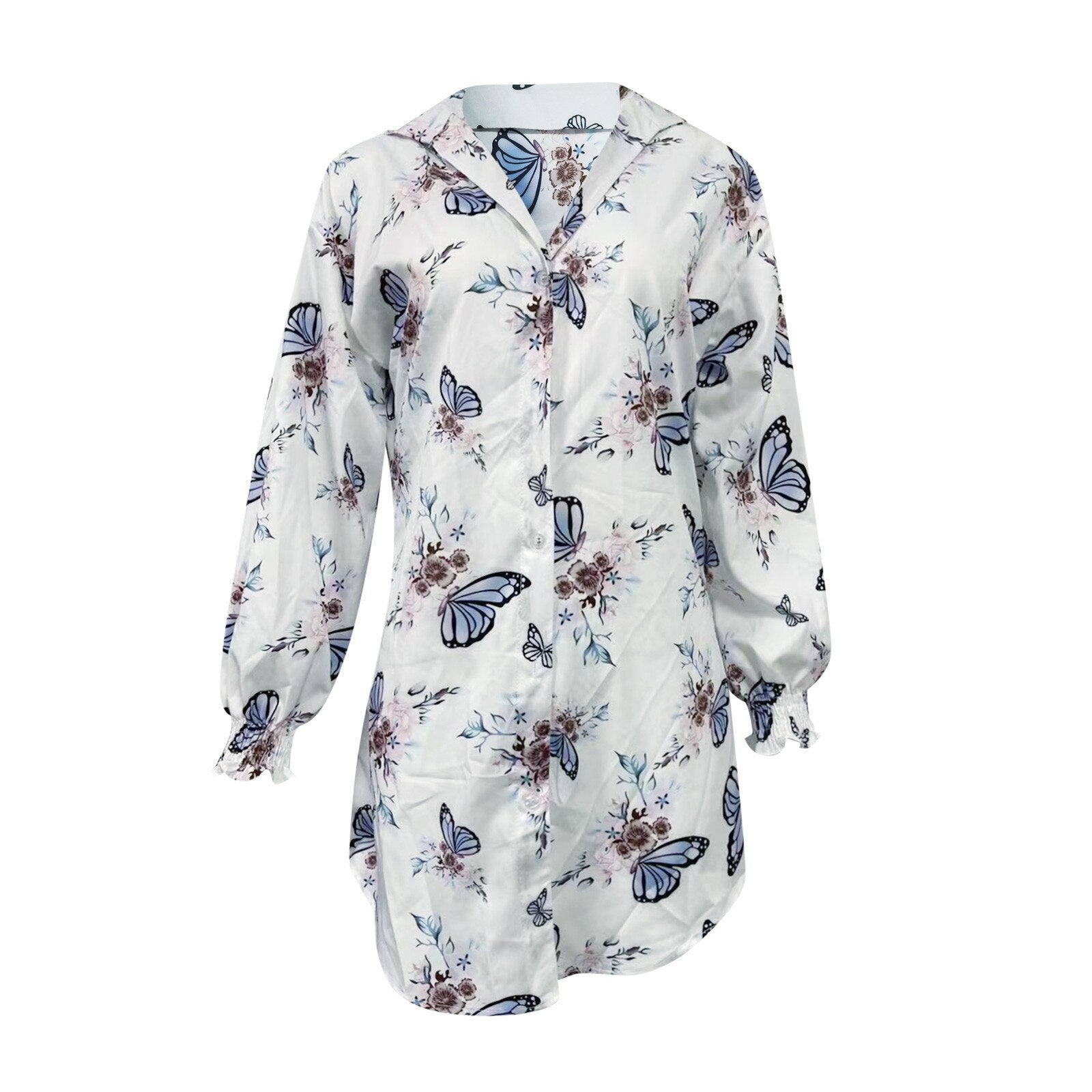 Summer Elegant Mini Dress Casual Female Robe Office Ladies Shirt - lecapmode