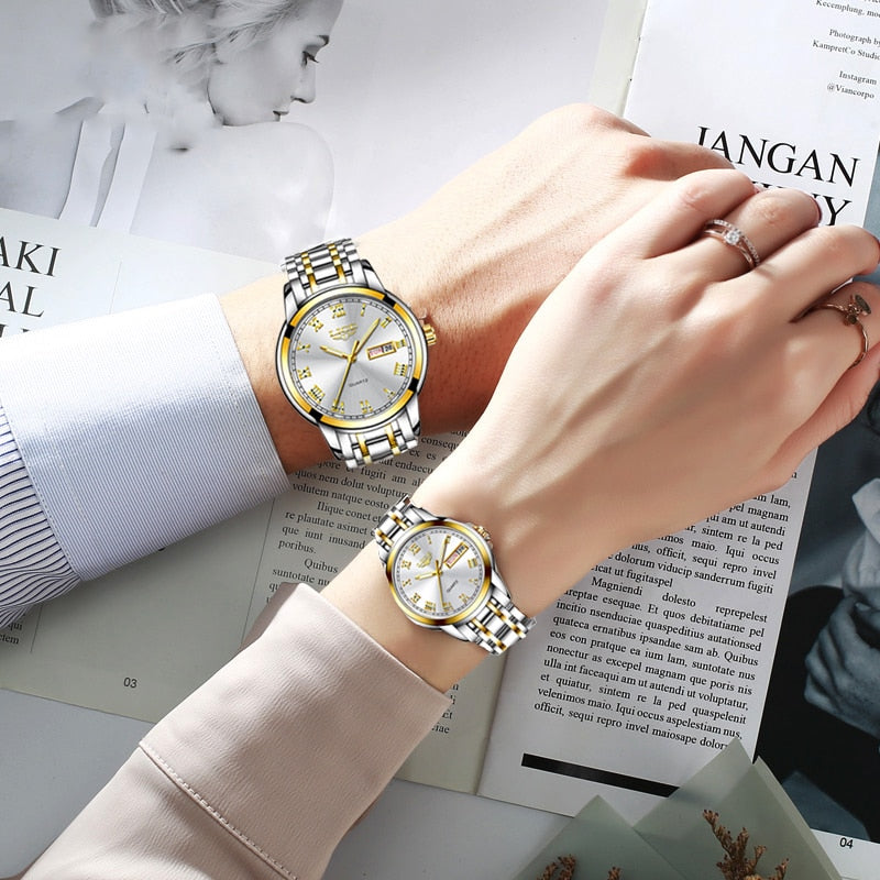 Couple Watches for Lovers Quartz Wristwatch Fashion Business Men Women Gift - lecapmode