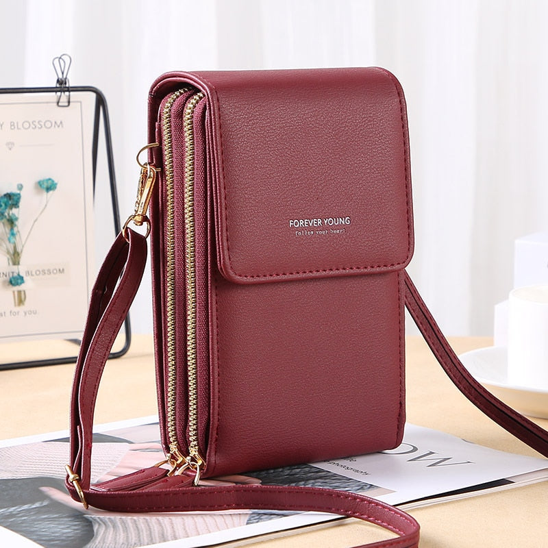 Mini PU Leather Phone Crossbody Bags for Women 2021 Summer Lady Shoulder Handbag Purse - lecapmode