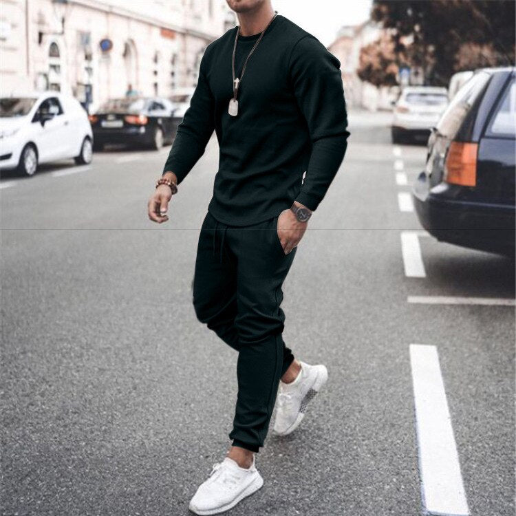 Men Clothes 2021 Summer 2 Piece Set Outfit Tracksuits Casual Sweatshirt Suits - lecapmode