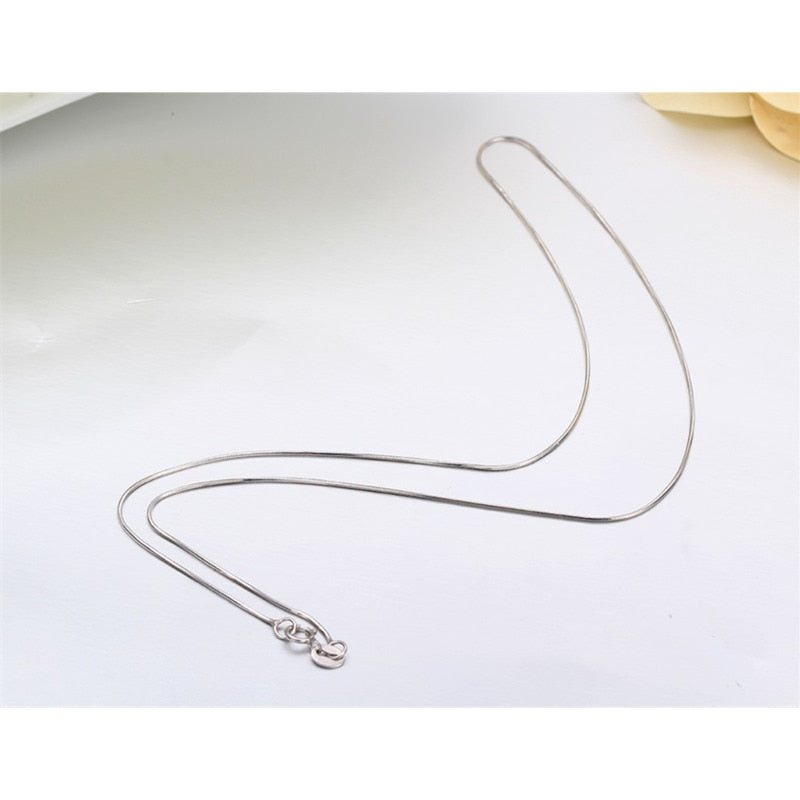 Slim Real 925 Sterling Silver Chains Long Necklace Women Jewelry - lecapmode