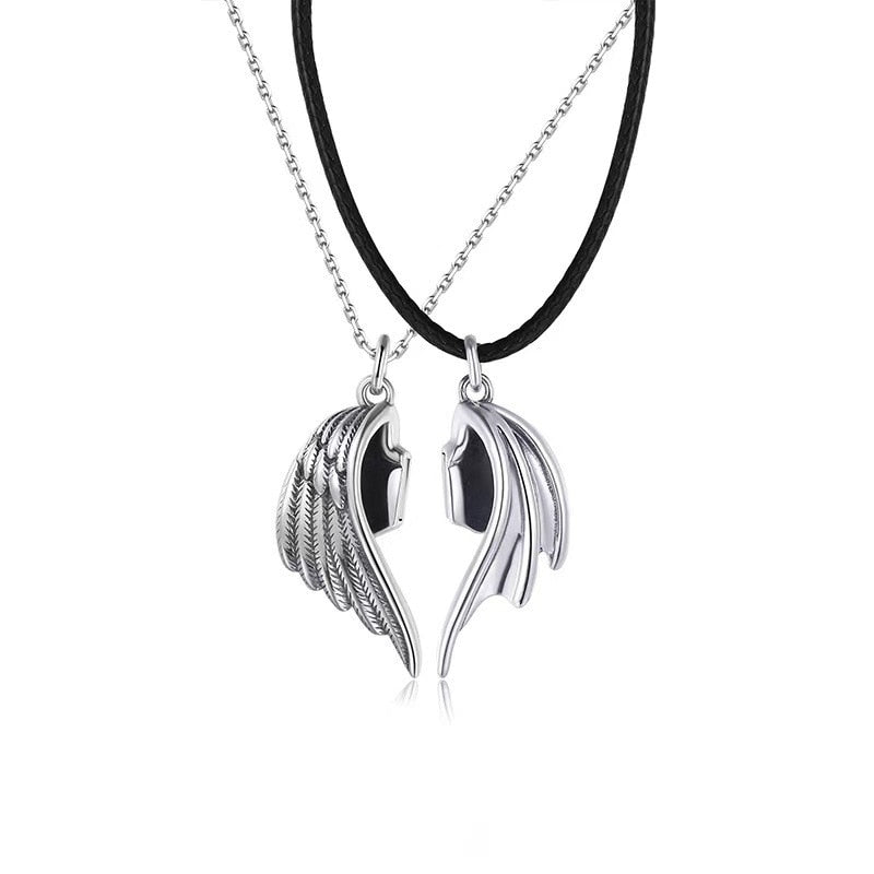 1Pair Magnetic Couple Heart Pendant Necklace For Men Women Gift - lecapmode