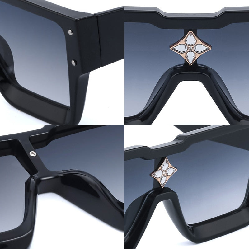 Luxury Crystal Oversized Women Square Sunglasses Shades UV400 - lecapmode