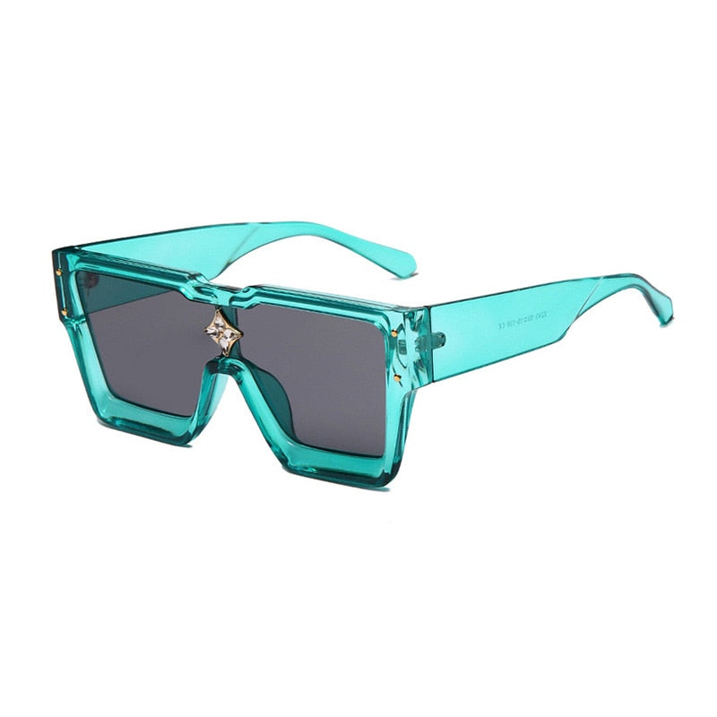 Luxury Crystal Oversized Women Square Sunglasses Shades UV400 - lecapmode