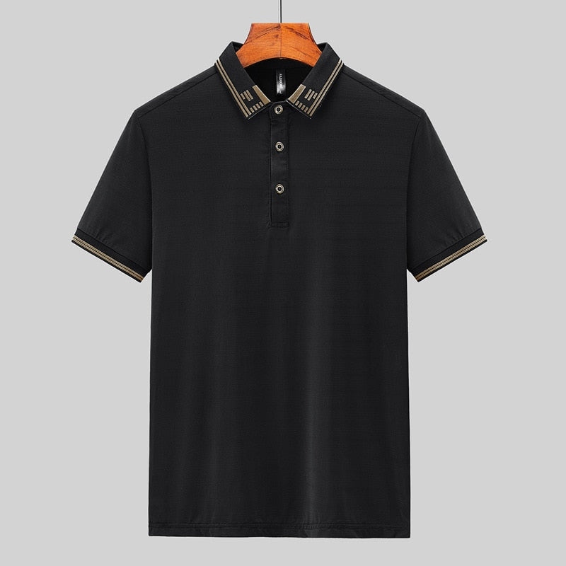 Men Clothes Big Size Polo Shirts Short Sleeve Breathable Golf Wear Tee Shirt - lecapmode