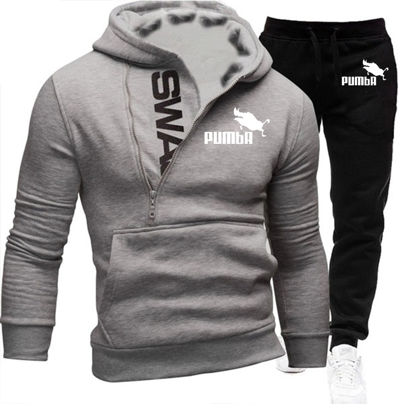 Men Casual Tracksuit Hoodies Set Sportswear Outfit 2 Piece Suit Clothes - lecapmode