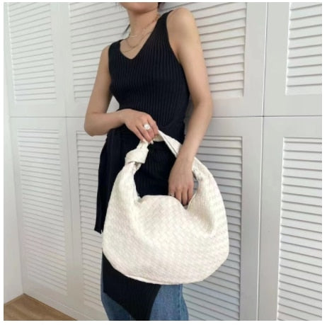 Luxury Zipper Clutch Woven Leather Bags For Women 2022 Shoulder Lady Tote Bag - lecapmode