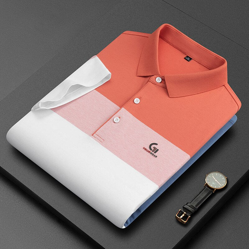 Brand Male Polo Shirt T-shirts for Men Designer Logo Short Sleeve High-quality Cotton Top - lecapmode