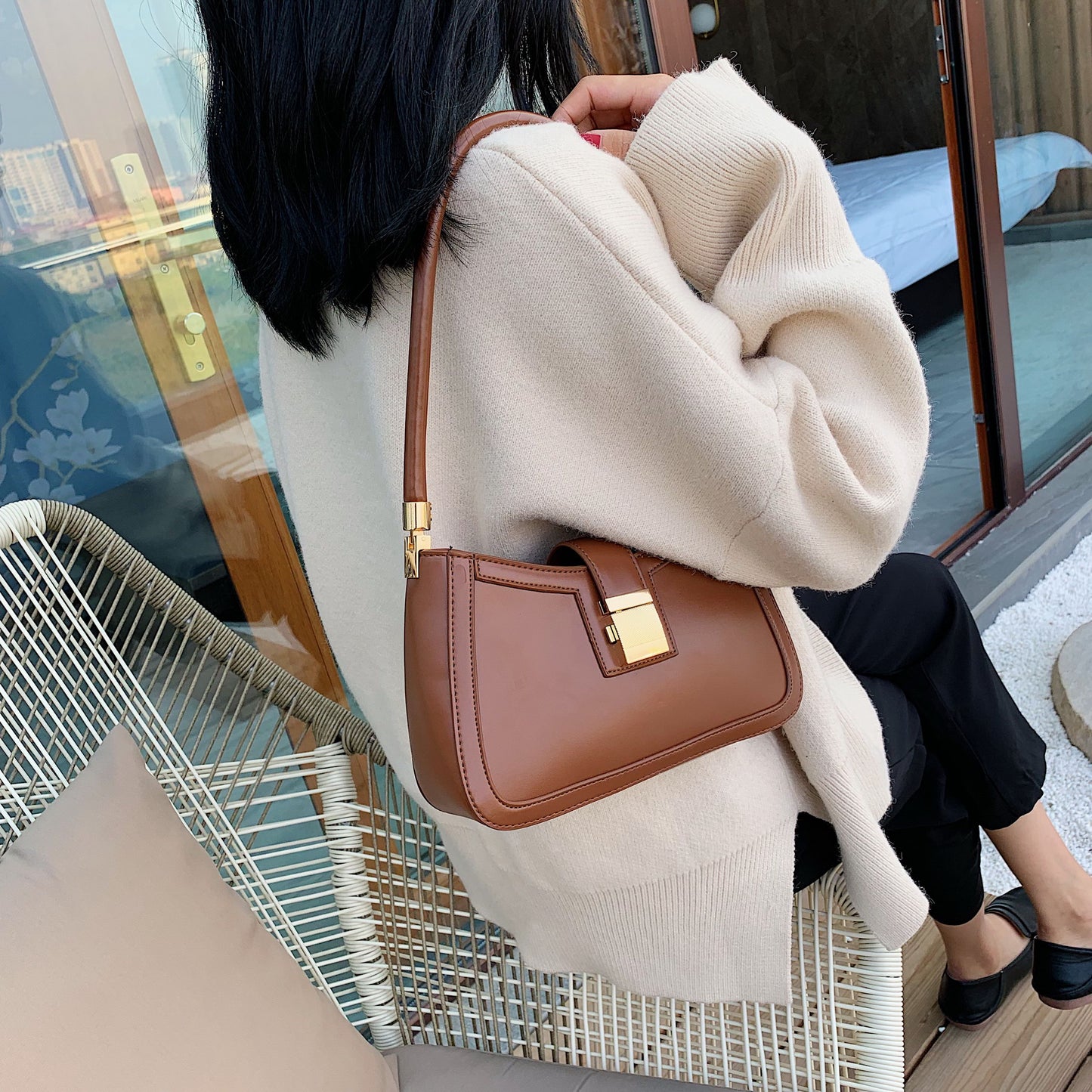 PU Leather Shoulder Bags For Women 2022 Handbags Small Travel Lady Clutch Bag - lecapmode