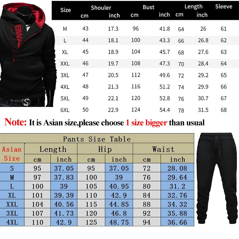 Men Casual Tracksuit Hoodies Set Sportswear Outfit 2 Piece Suit Clothes - lecapmode