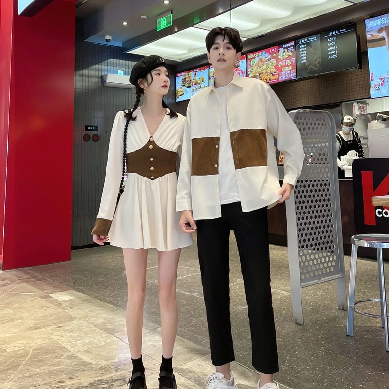 Couple Matching Clothes Summer Korean Fashion Style Vacation Women Men Outfit - lecapmode