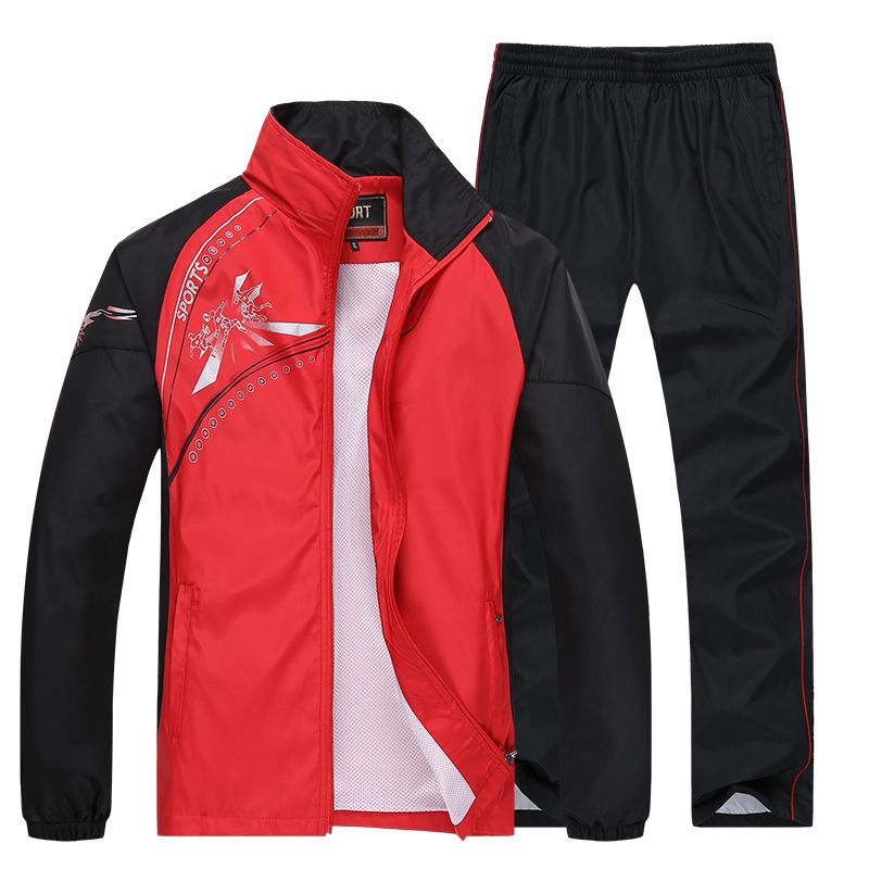 Men Sportswear New Spring Autumn Tracksuit  High Quality Sets Jacket Pant Sweat wear - lecapmode