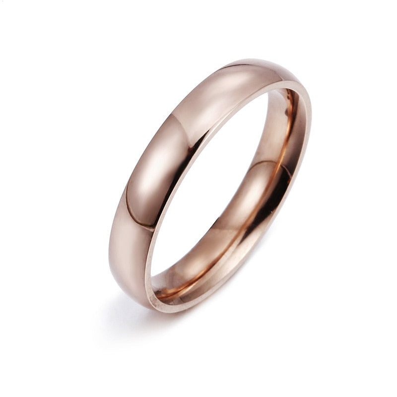 Smooth Stainless Couple Steel Rings Classic Gold For Women And Men - lecapmode