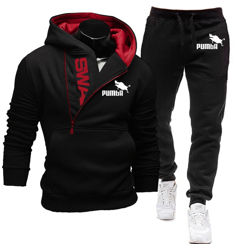 Men Casual Tracksuit Hoodies Set Sportswear Outfit 2 Piece Suit Clothes - lecapmode