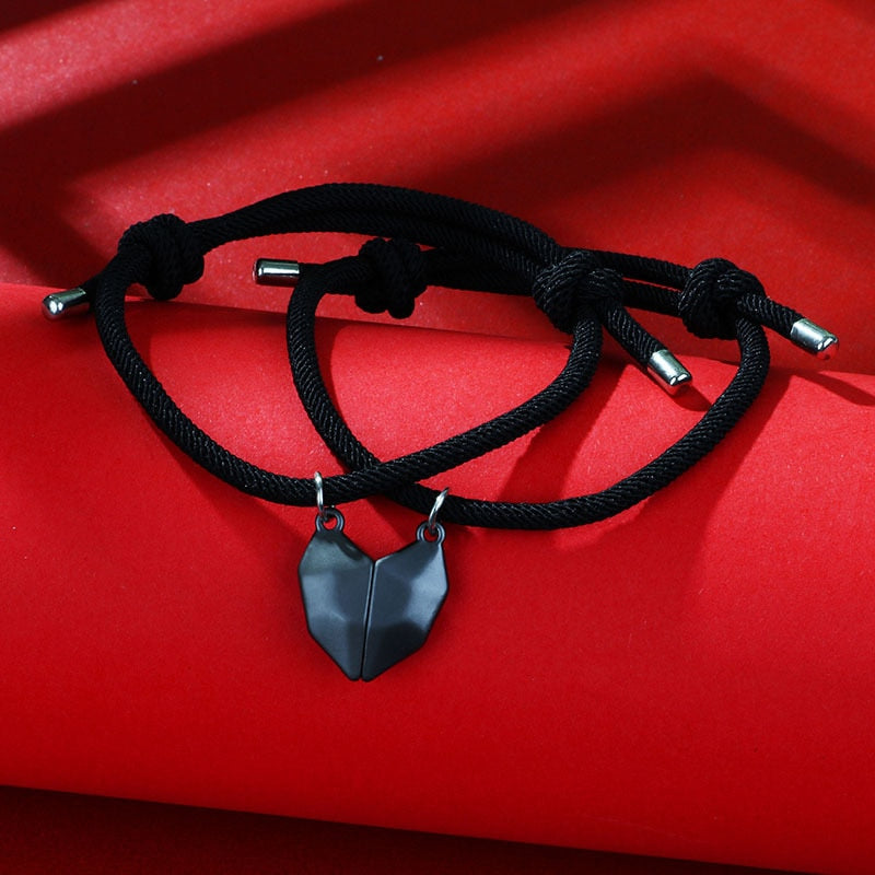 1Pair Magnetic Couple Heart Pendant Necklace For Men Women Gift - lecapmode