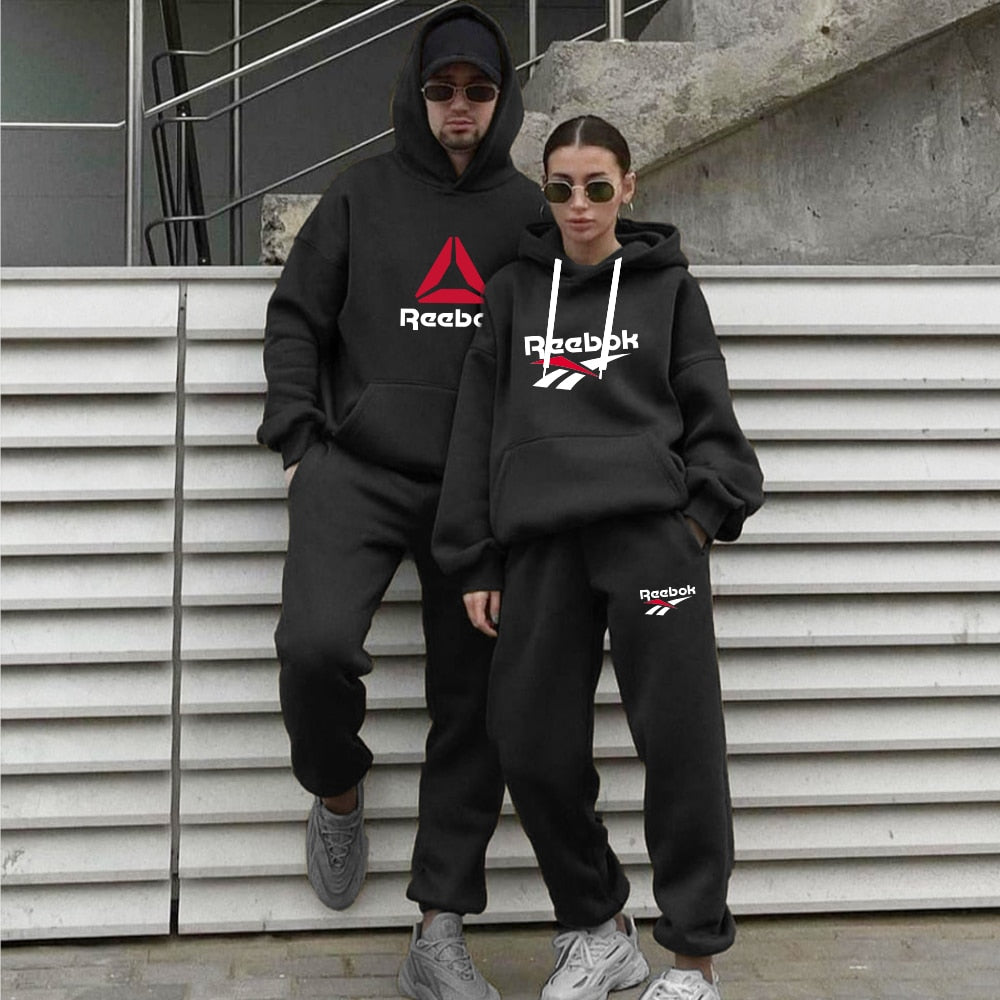 Men Women Hoodie Suit Couple Tracksuit Fashion Sweatshirt Casual Clothing - lecapmode