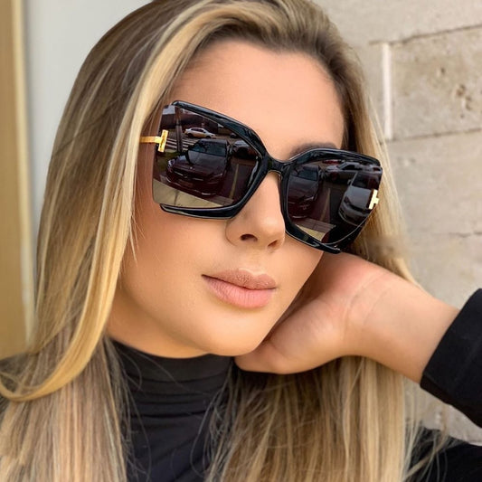 Luxury Cat Eye Sunglasses Women Brand Designer T-shaped - lecapmode