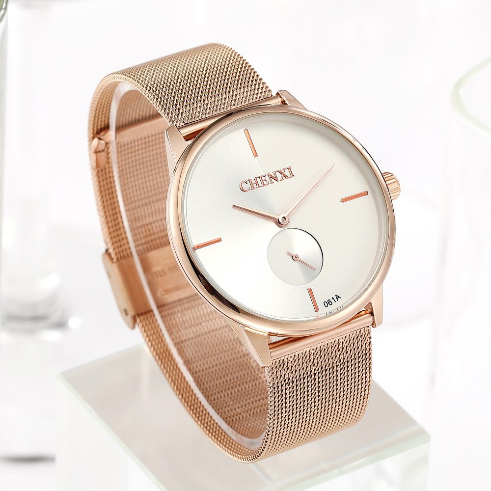 Couple Waterproof Men Women Rose Gold Wrist Watch Gift - lecapmode