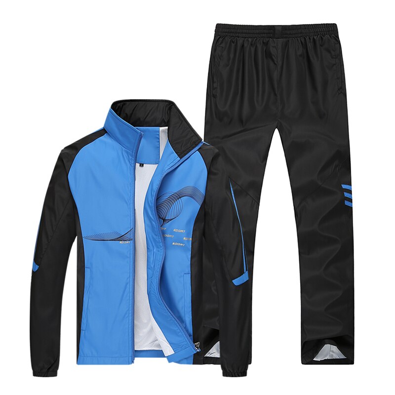 Men Sportswear New Spring Autumn Tracksuit  High Quality Sets Jacket Pant Sweat wear - lecapmode