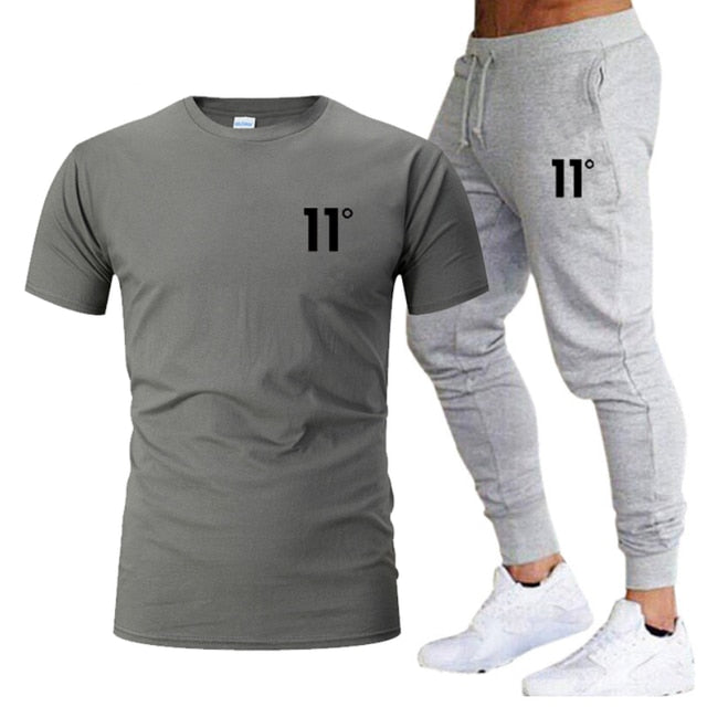 Men Sets Running Compression Sport Suit Tights Clothes Fitness Summer Dress - lecapmode