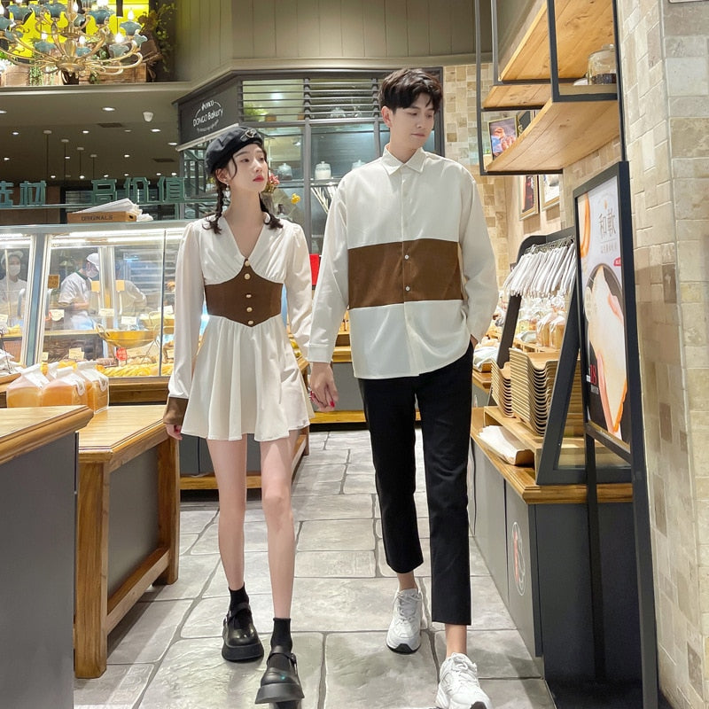 Couple Matching Clothes Summer Korean Fashion Style Vacation Women Men Outfit - lecapmode