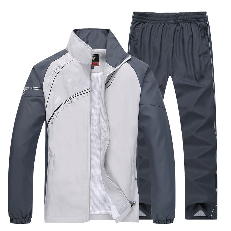 Men Sportswear New Spring Autumn Tracksuit  High Quality Sets Jacket Pant Sweat wear - lecapmode