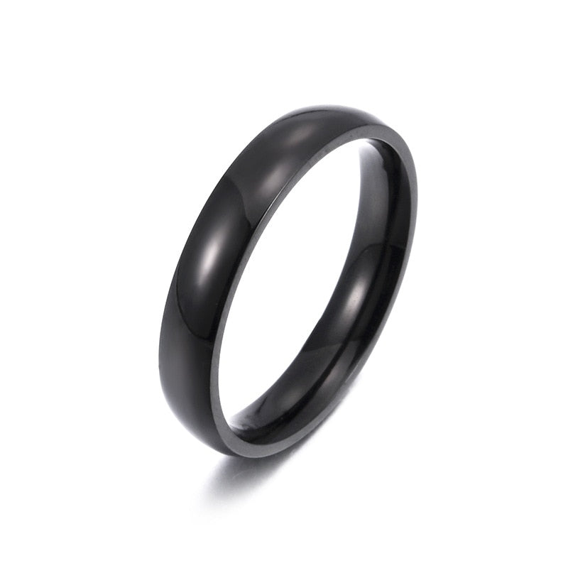 Smooth Stainless Couple Steel Rings Classic Gold For Women And Men - lecapmode