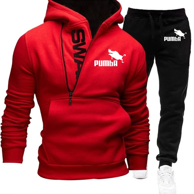 Men Casual Tracksuit Hoodies Set Sportswear Outfit 2 Piece Suit Clothes - lecapmode