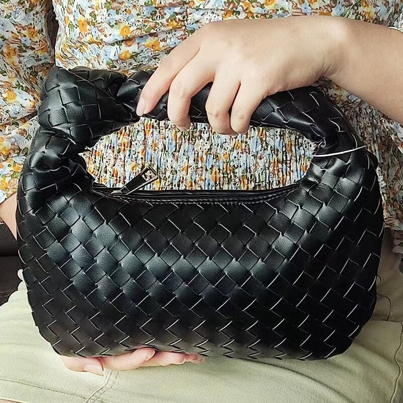 Luxury Zipper Clutch Woven Leather Bags For Women 2022 Shoulder Lady Tote Bag - lecapmode