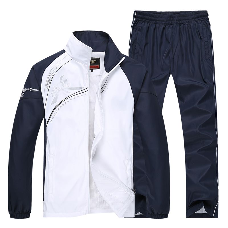 Men Sportswear New Spring Autumn Tracksuit  High Quality Sets Jacket Pant Sweat wear - lecapmode