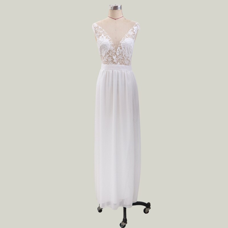 Elegant Evening Wedding Party Long White Dress For Women - lecapmode