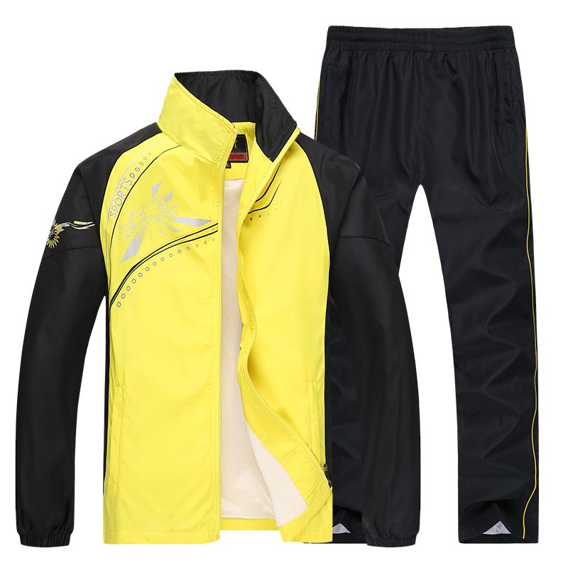 Men Sportswear New Spring Autumn Tracksuit  High Quality Sets Jacket Pant Sweat wear - lecapmode