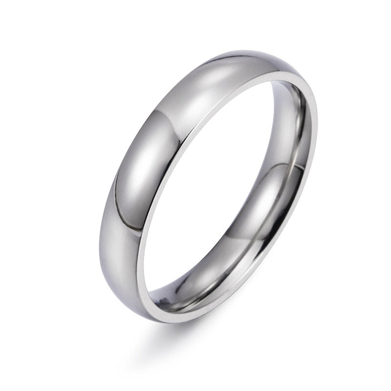 Smooth Stainless Couple Steel Rings Classic Gold For Women And Men - lecapmode