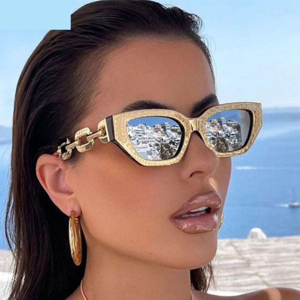 Women Sunglasses Trend Cat eye Chain Leg 2022 Luxury Brand Sun Glasses For Ladies